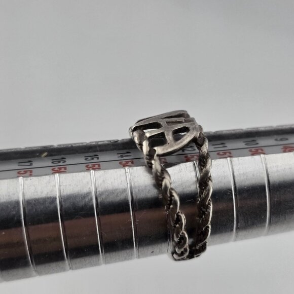 Narcotics Anonymous Sterling Silver Rope Ring  925 NA Size 6.25 Tapered Sober - Picture 6 of 9